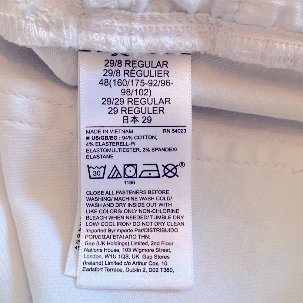 GAP High Rise White True Skinny Women's 8/29R Stretch Denim Jeans Summer Spring - Picture 7 of 8
